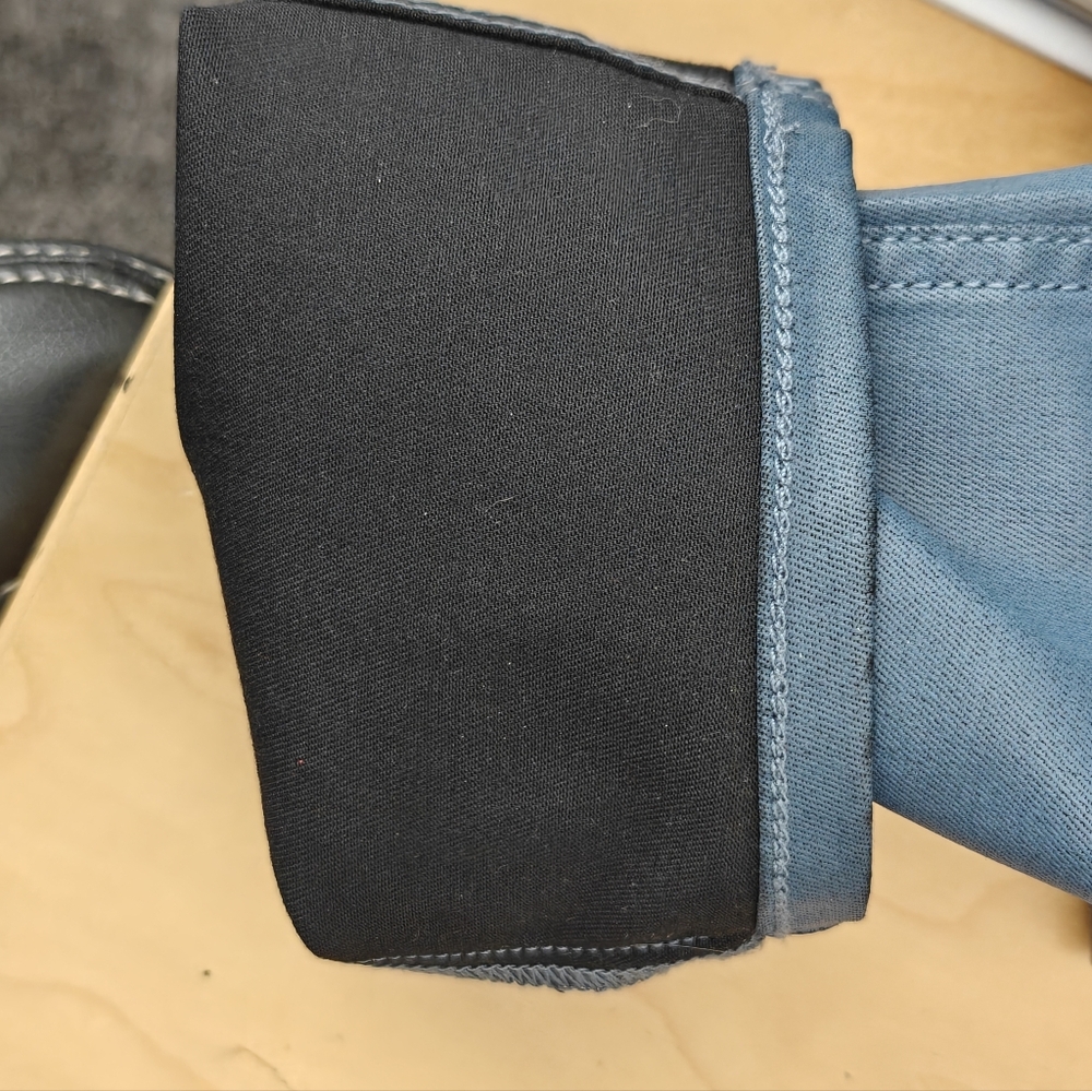 WHBM Blue Faux Leather High Rise Skinny Pants, Size 14 - Picture 9 of 9